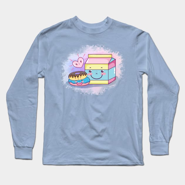 Cute Donut Long Sleeve T-Shirt by LineXpressions